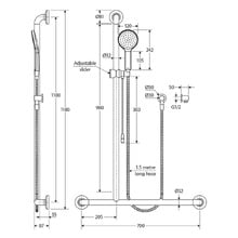 Luciana Care Left-Hand Inverted T Rail Shower